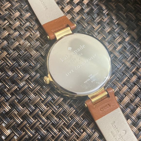 Kate spade gold with brown strap watch